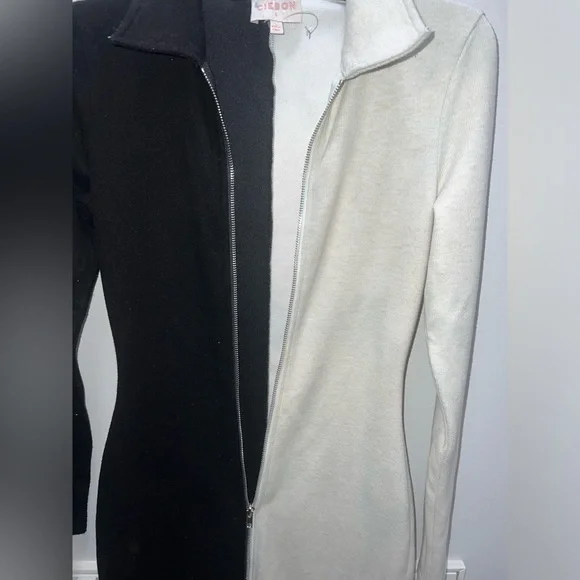 *flawed* Anthropologie Ciebon Zip Front Colorblock Midi Dress - Picture 10 of 13